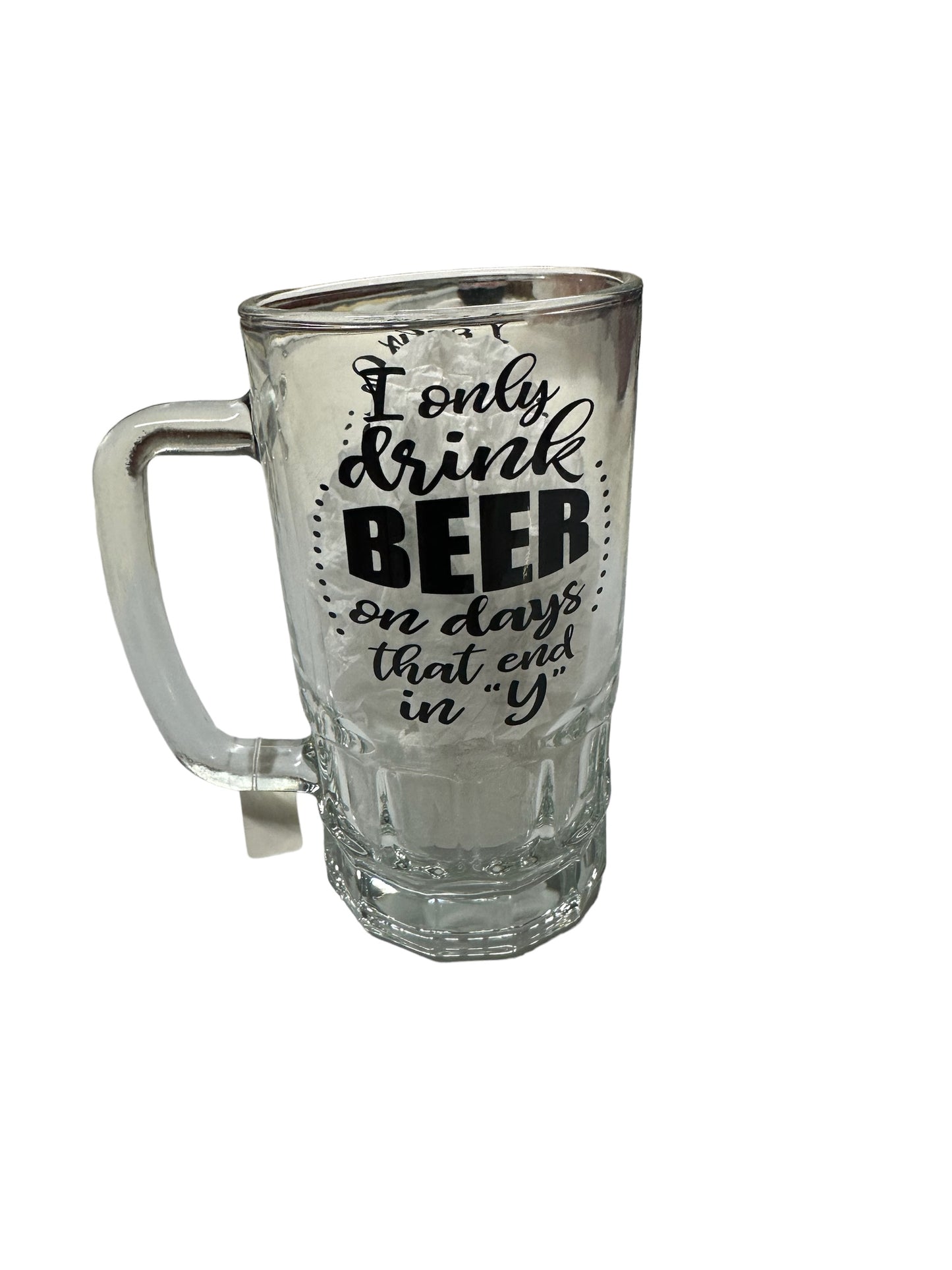 16oz Beer Stein Clear Glass